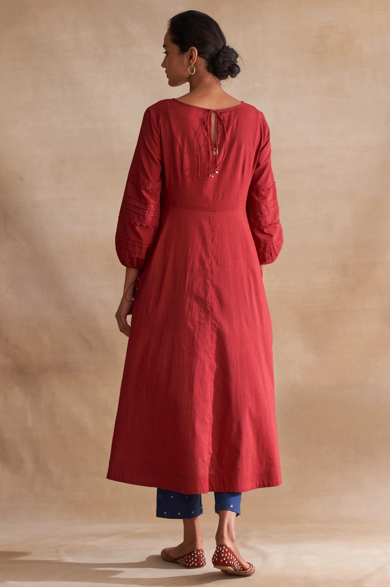 Folksong By W Red Longline Voile kurta