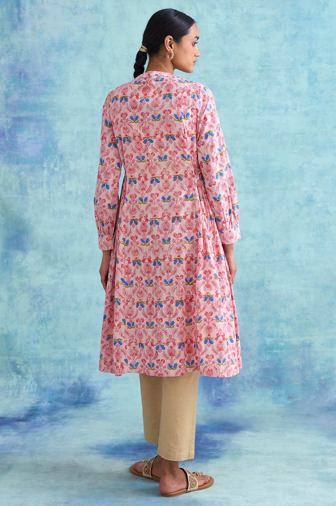 Folksong By W Soft Multicoloured Handblock Print Dress