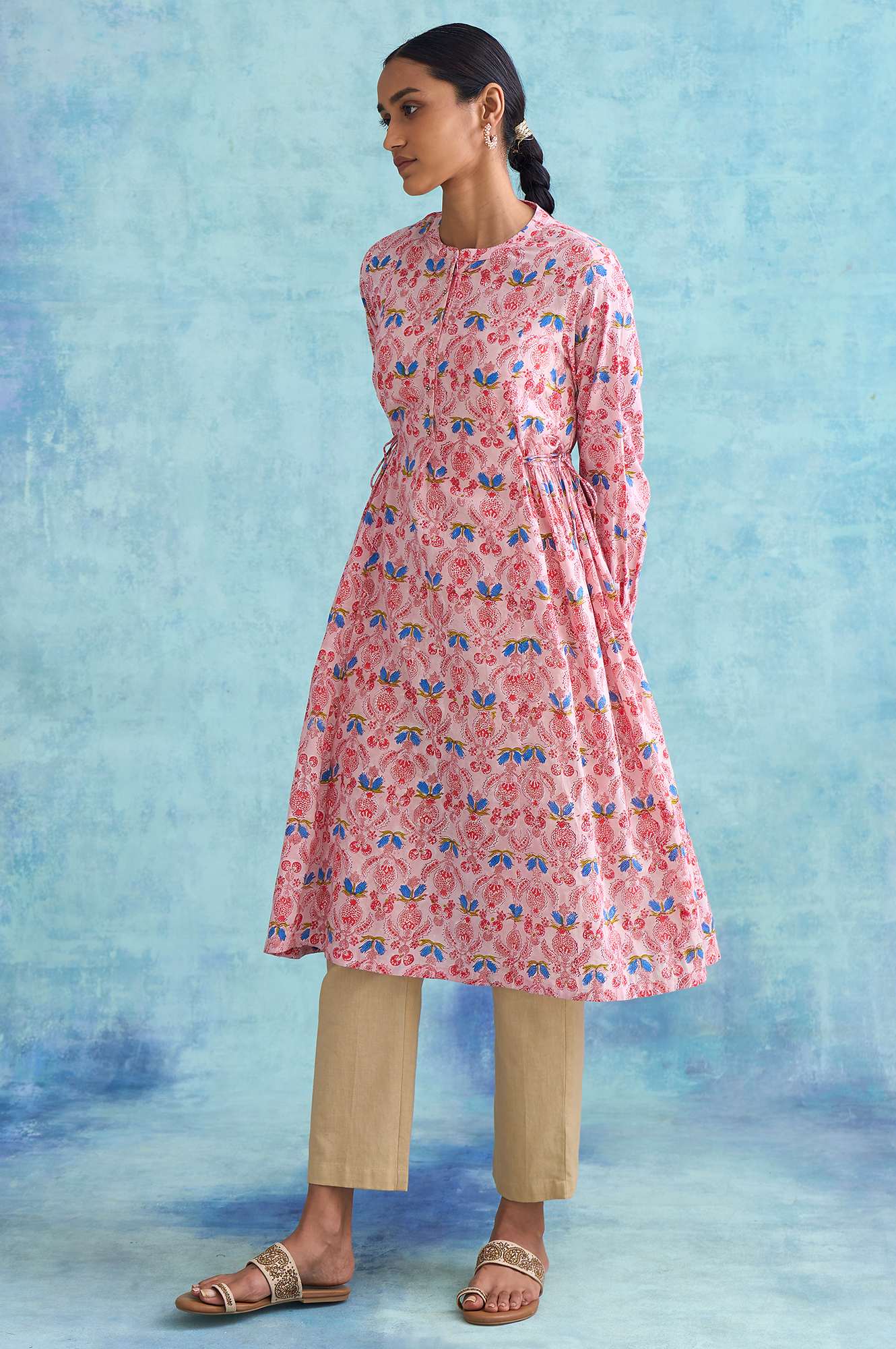 Folksong By W Soft Multicoloured Handblock Print Dress