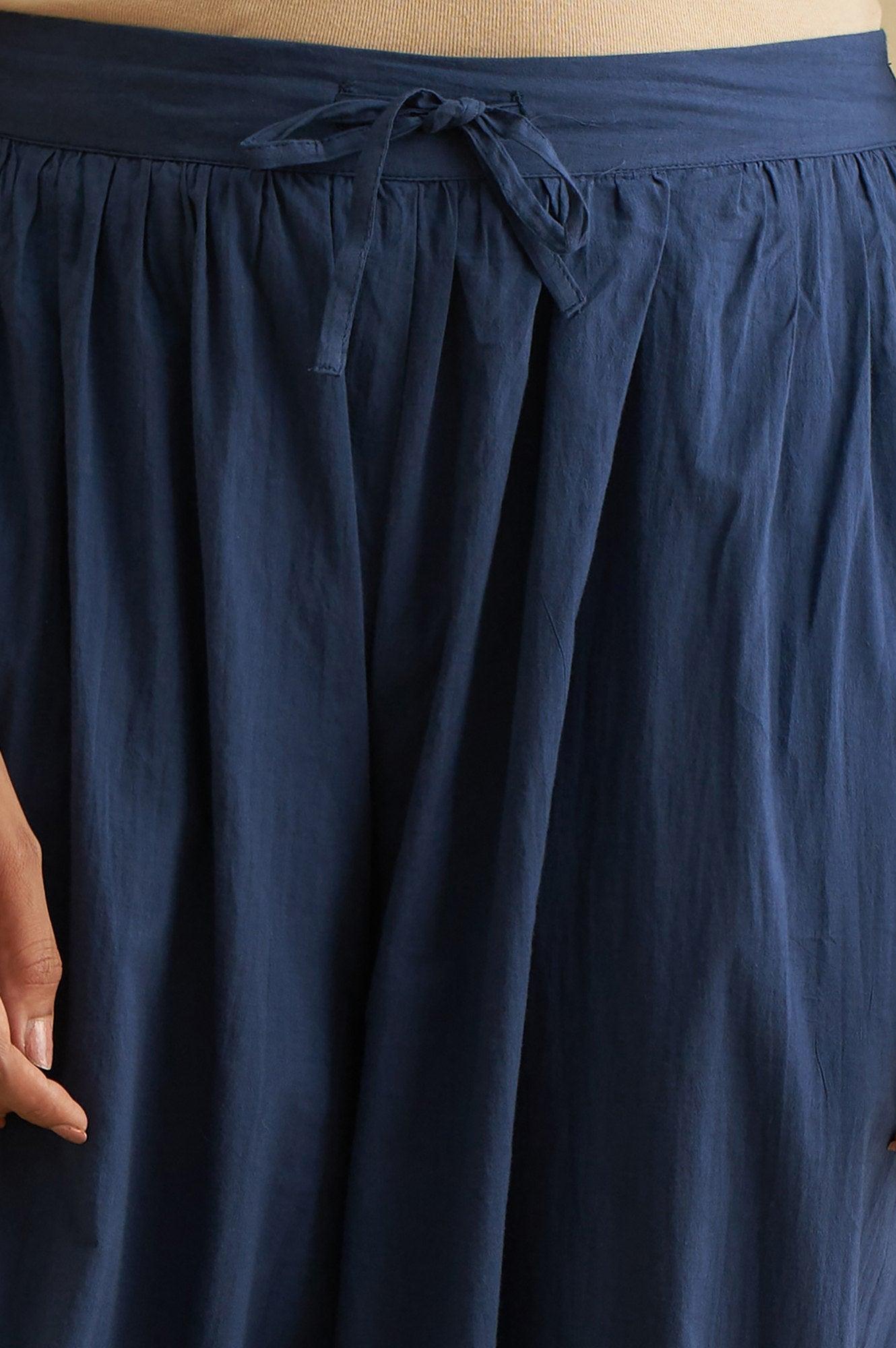 Indigo Pleated Hem Salwar Pants - wforwoman