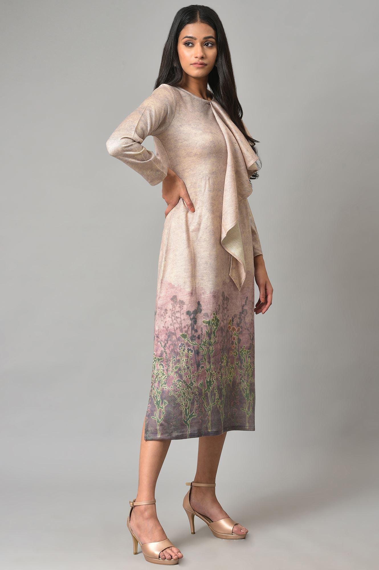 Pink Front Cascade Western Dress - wforwoman