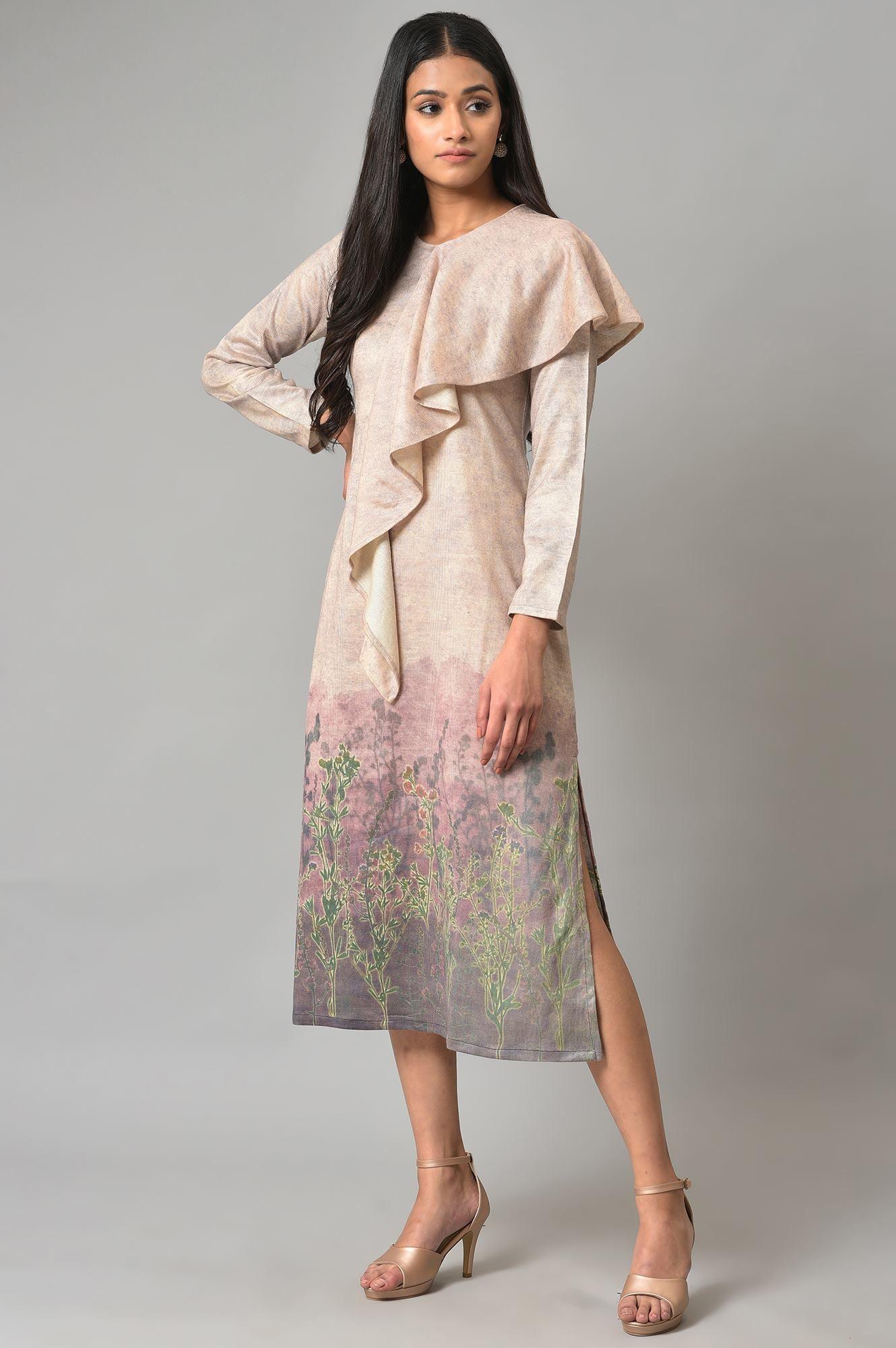 Pink Front Cascade Western Dress - wforwoman