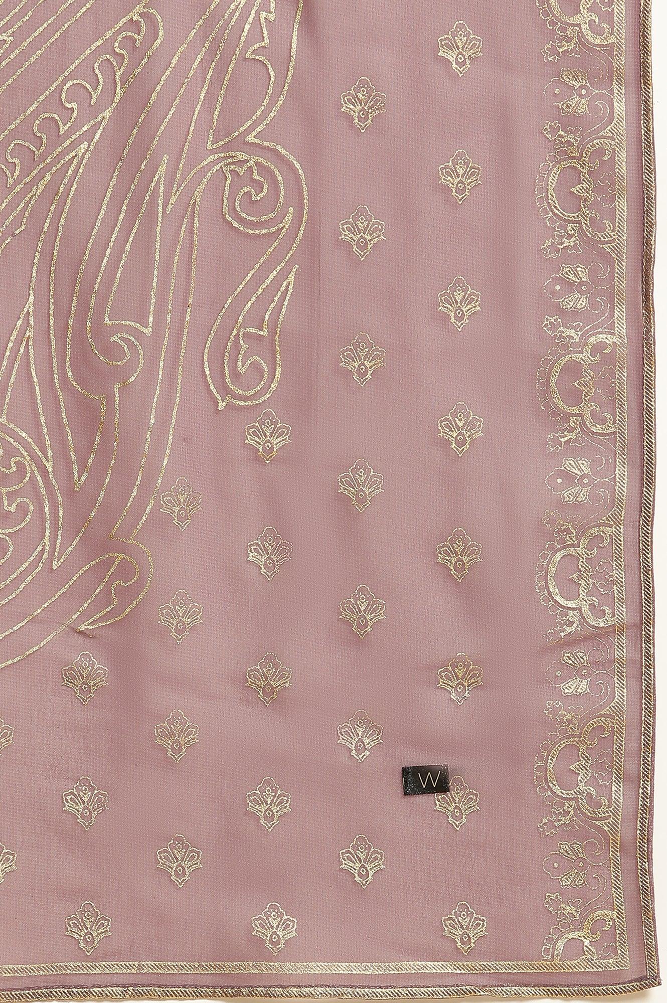 Green Placement Printed Georgette Kurta, Pants And Dupatta Set - wforwoman