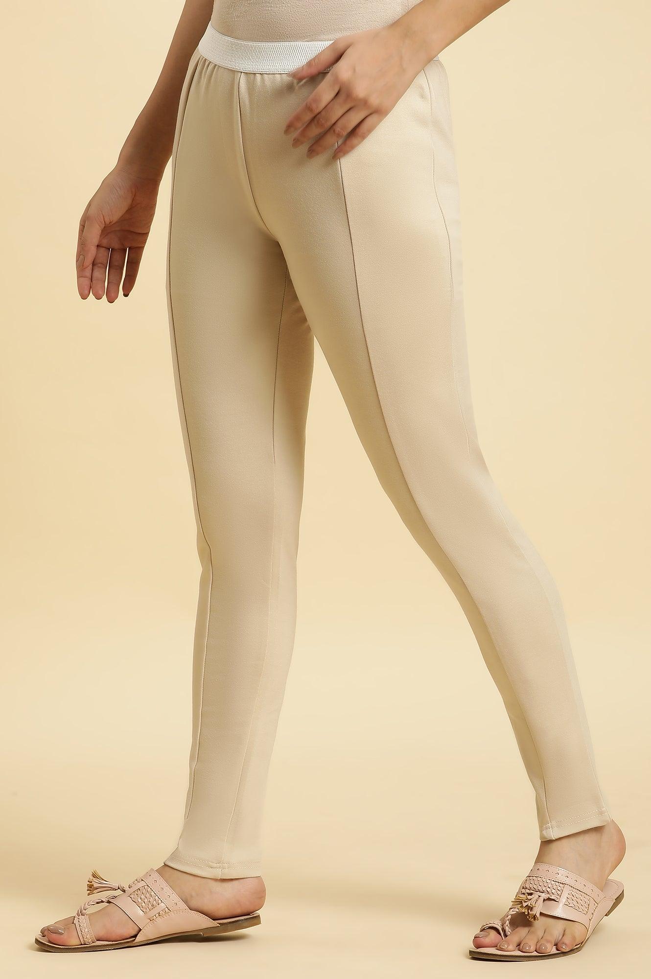 Beige Basic Western Wear Leggings - wforwoman