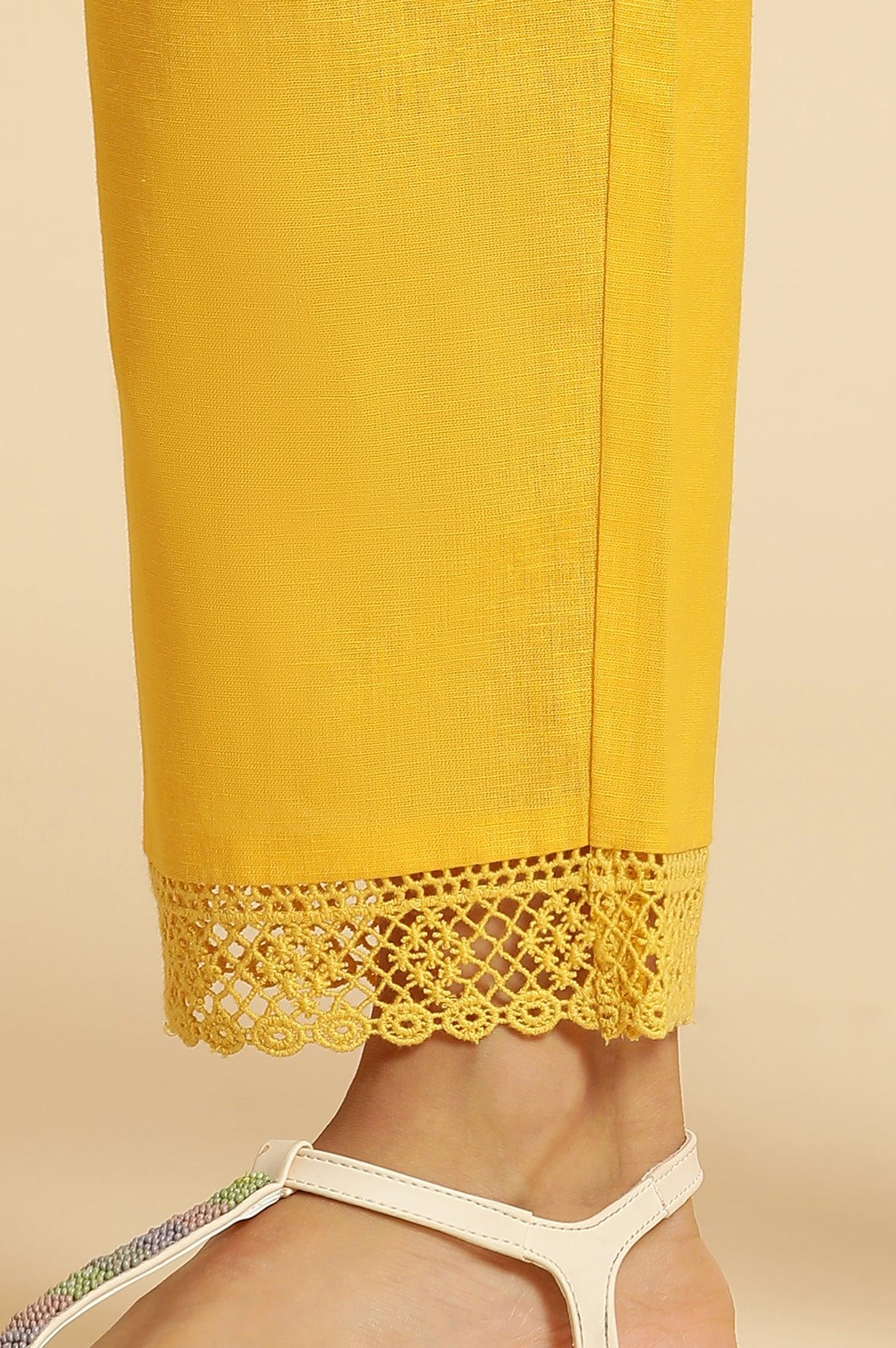 Bright Yellow Floral Printed Kurta & Pants Set - wforwoman