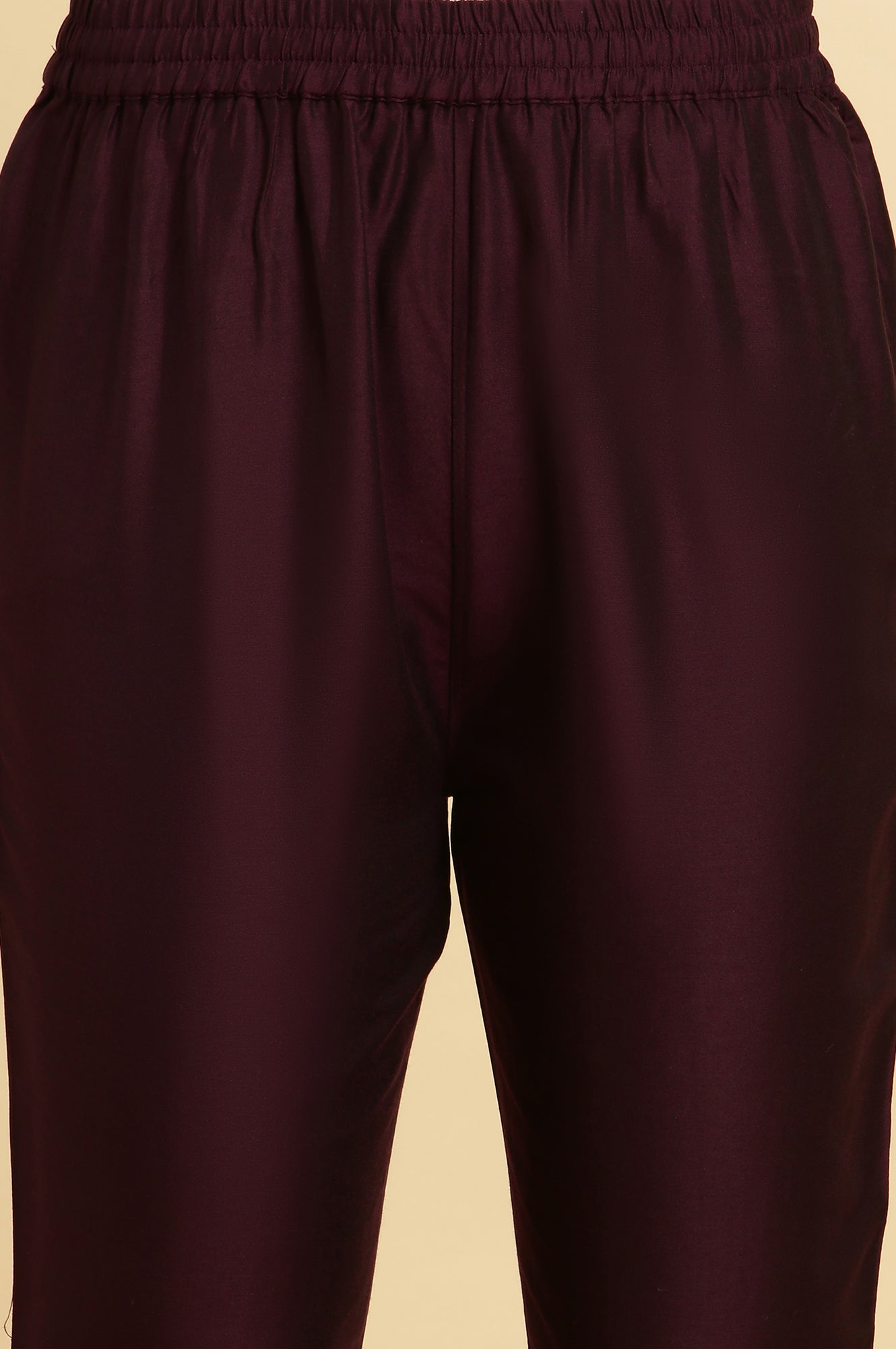 Purple Solid Metallic Embroidered Anarkali Kurta, Slim Pants And Dupatta Set