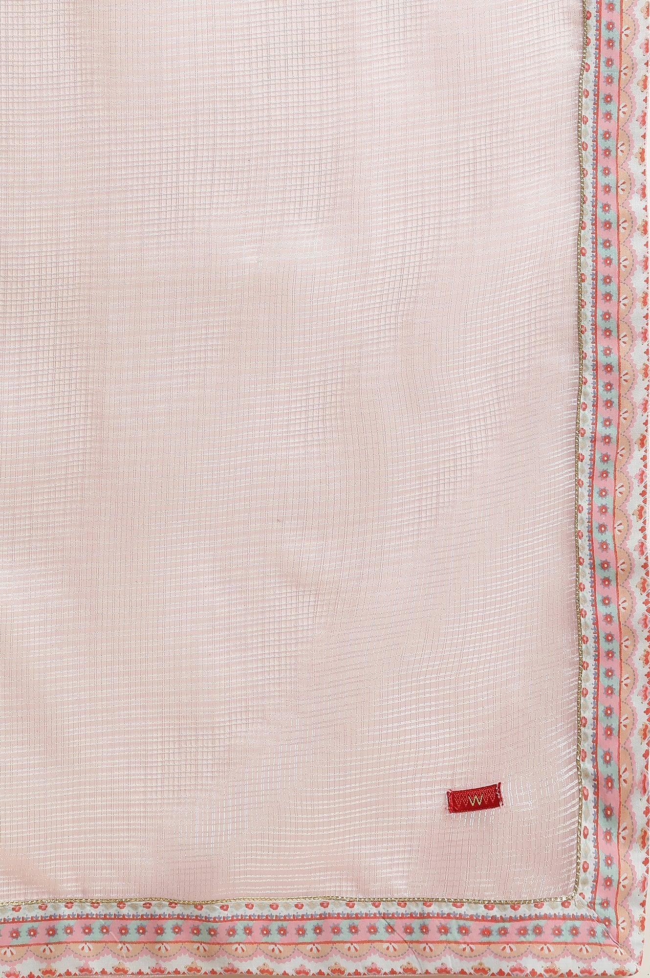 Blue Paisley Printed Anarkali Kurta, Pants & Dupatta Set - wforwoman