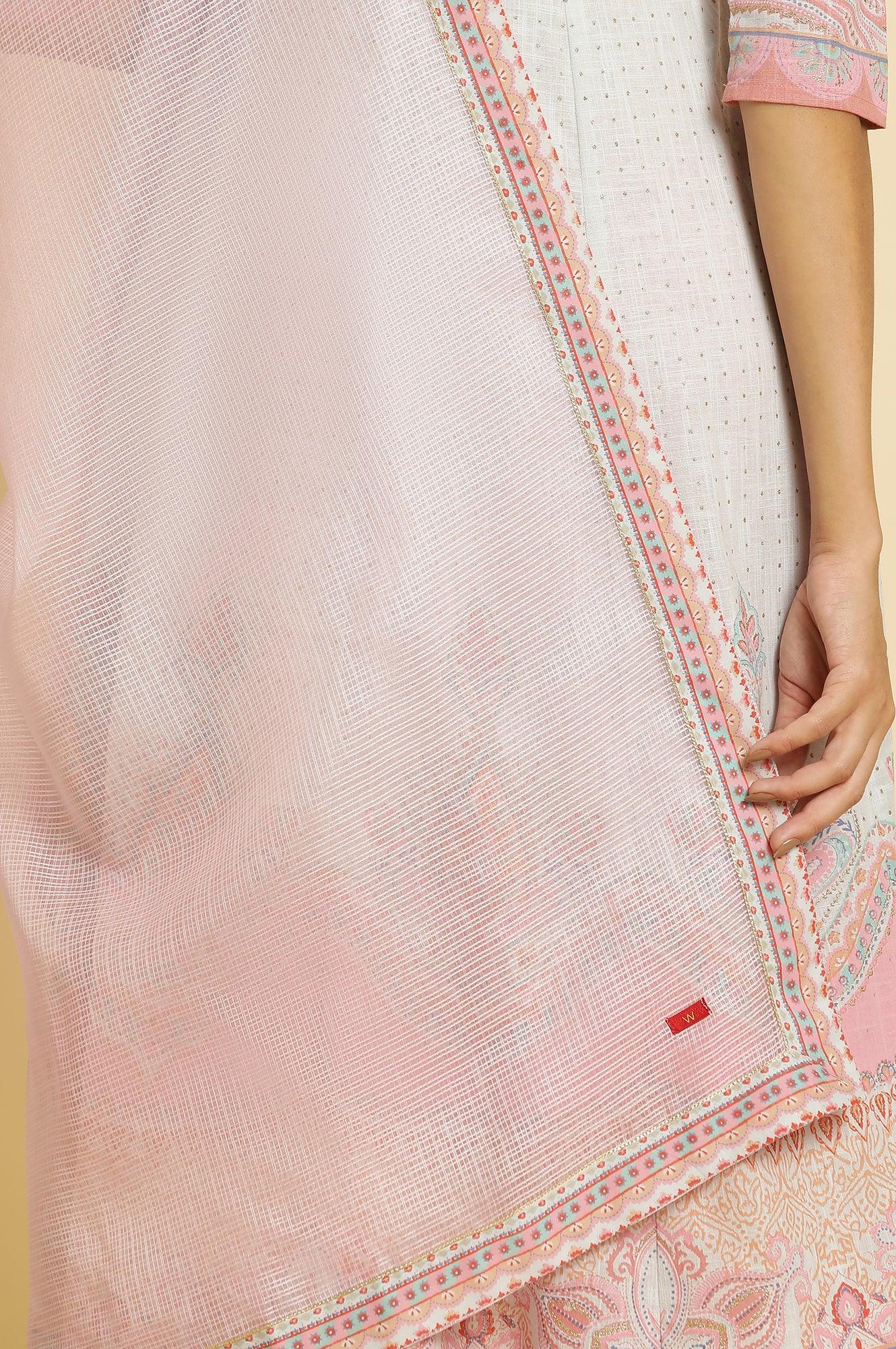 Blue Paisley Printed Anarkali Kurta, Pants & Dupatta Set - wforwoman