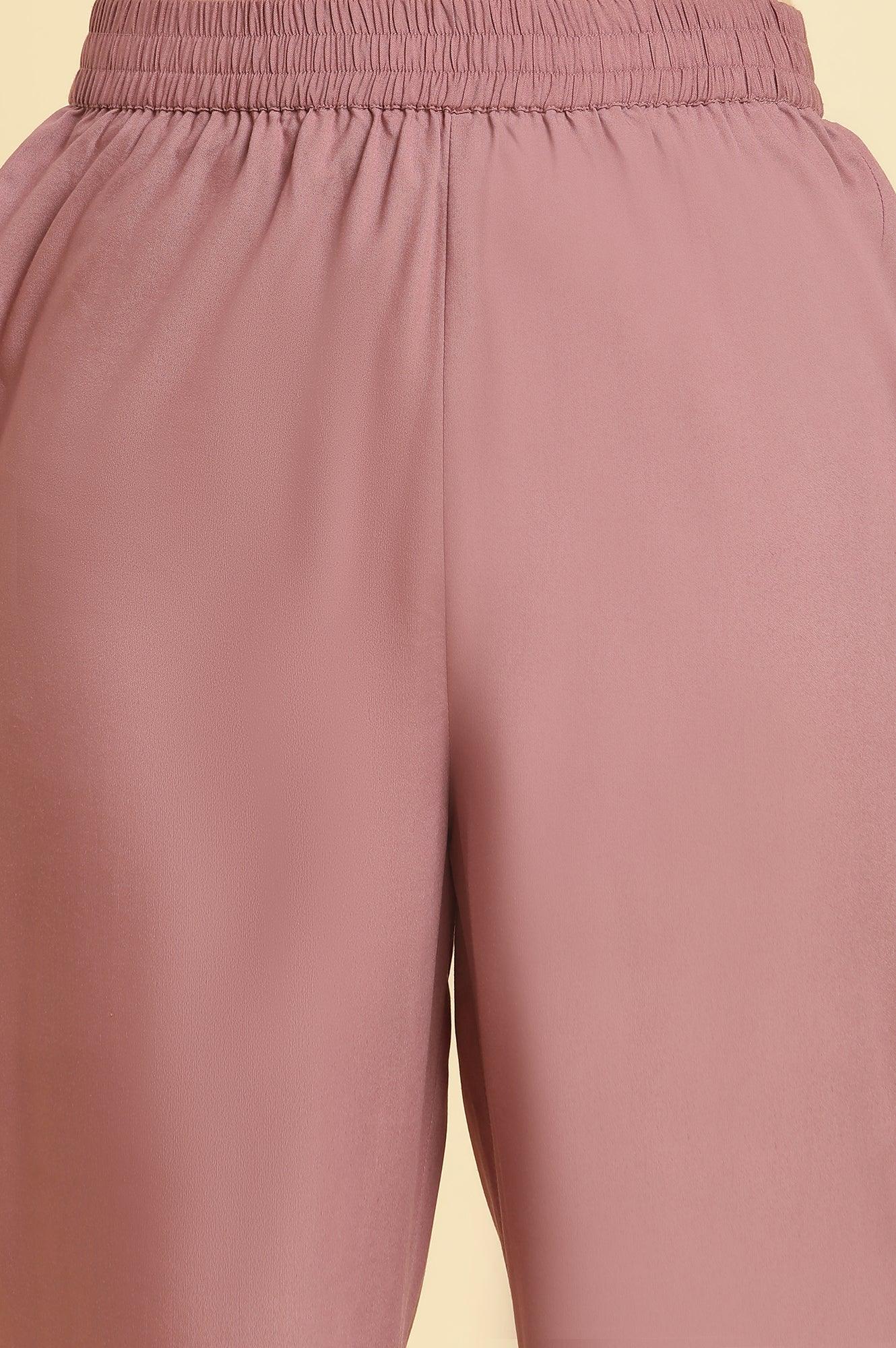 Orchid Pink Embellished Kurta, Pants And Jacquard Dupatta Set - wforwoman