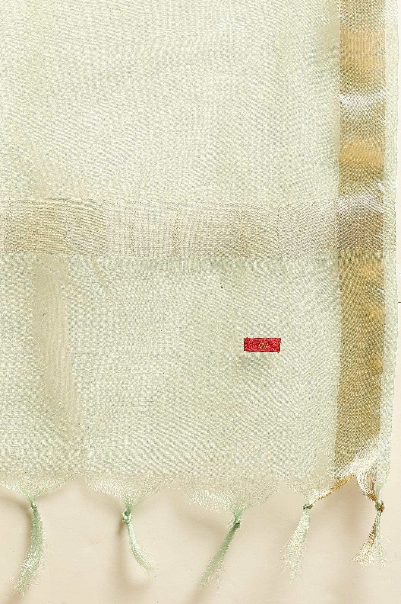 Pink Floral Printed Layered Kurta And Tights And Dupatta Set - wforwoman