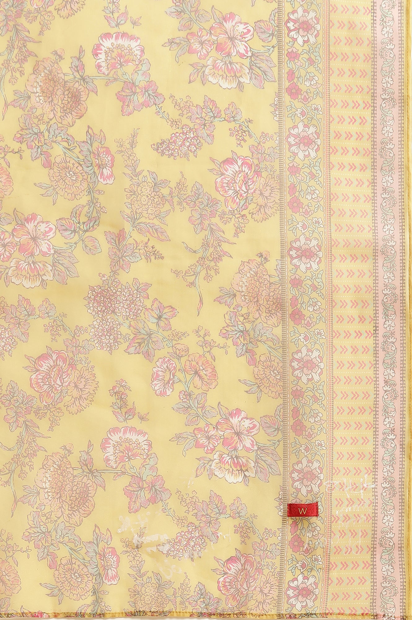 Yellow Floral Printed Short Flared Kurta, Sharara And Dupatta Set