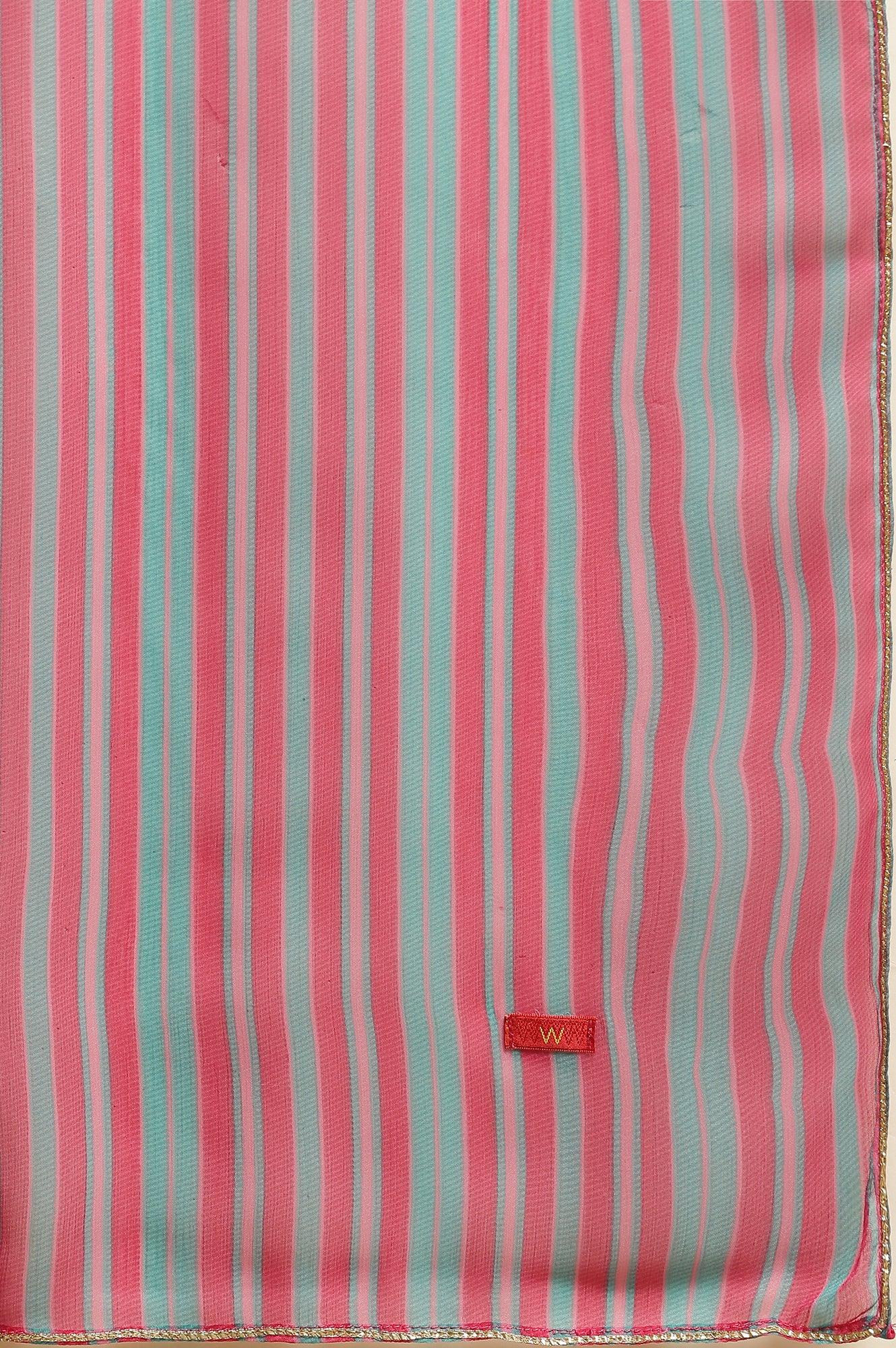 Navy Yellow Flared Kurta, Tights And Dupatta Set - wforwoman