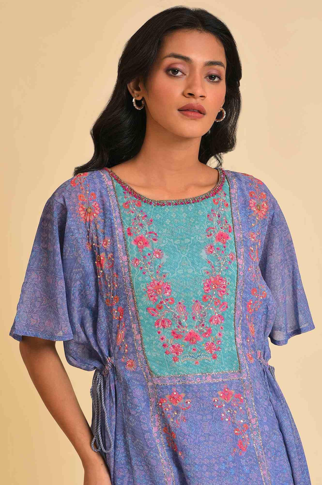 Light Purple A-Line Flowy Dress & Tights Set - wforwoman