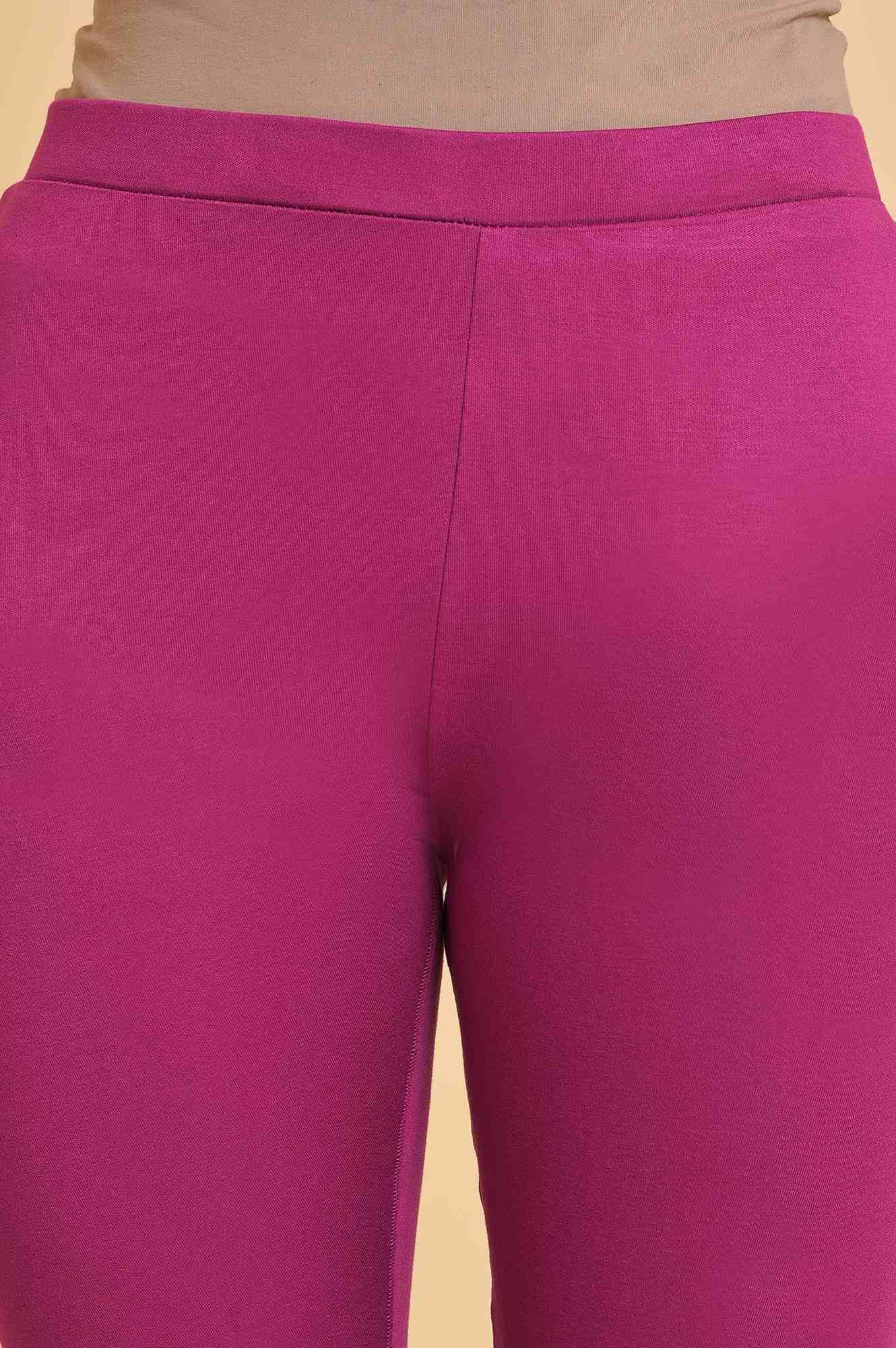 Dark Pink Sequined Anarkali kurta, Tights & Dupatta Set - wforwoman