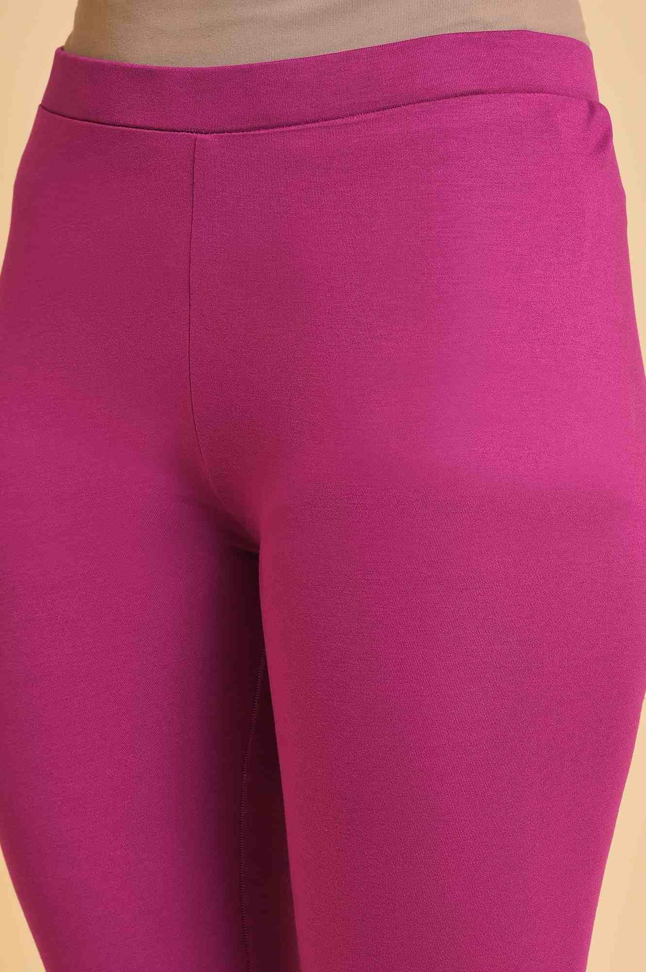 Dark Pink Sequined Anarkali kurta, Tights & Dupatta Set - wforwoman