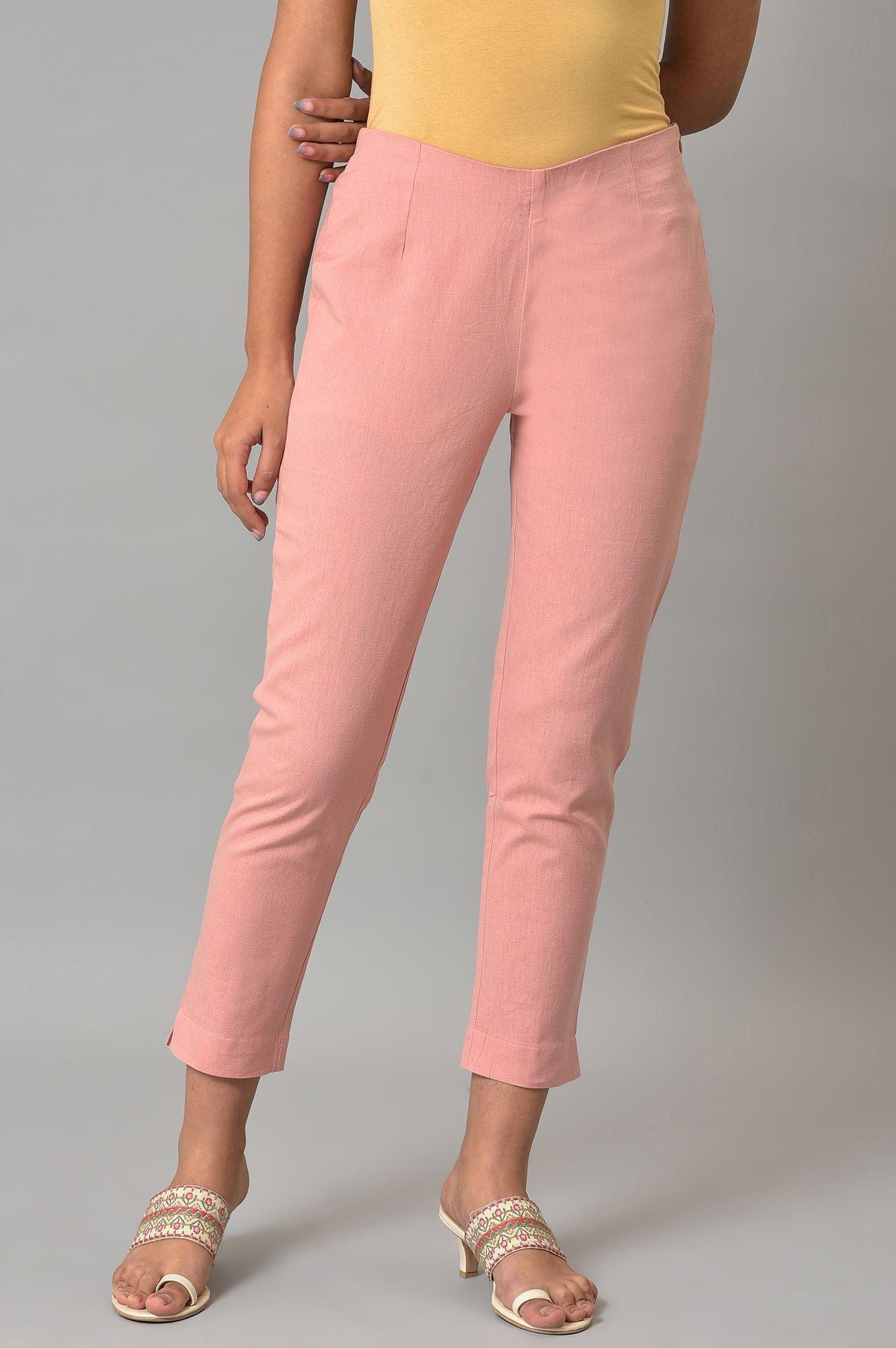 Coral Solid Slim Pants - wforwoman