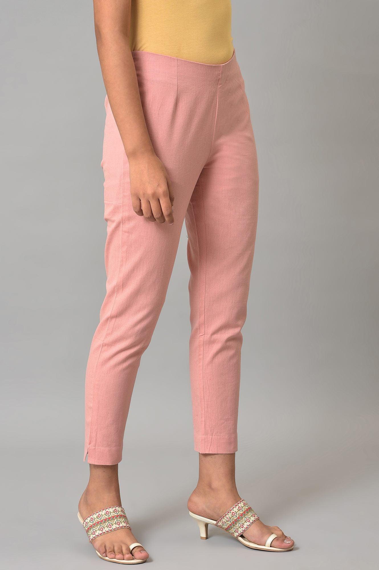 Coral Solid Slim Pants - wforwoman