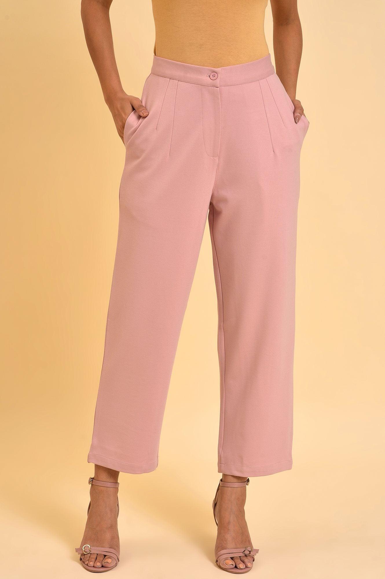 Buy Pink Straight Fit Trouser Pants 2799 W for woman – wforwoman