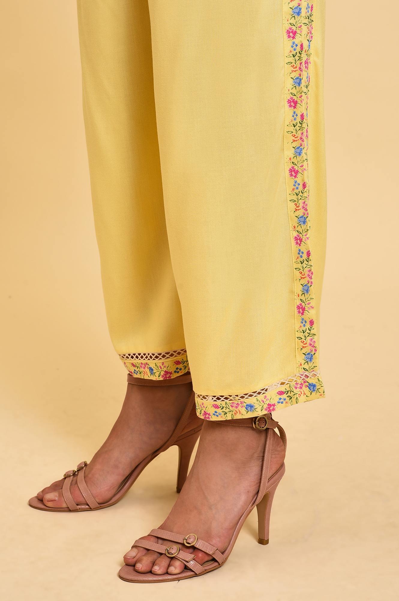Light Yellow Embroidered kurta Set - wforwoman