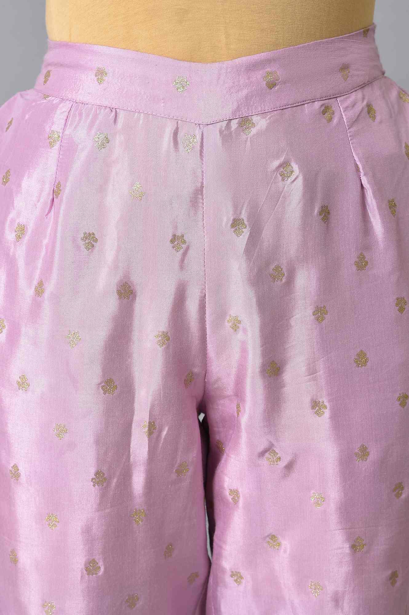 Light Purple Embroidered kurta Set - wforwoman