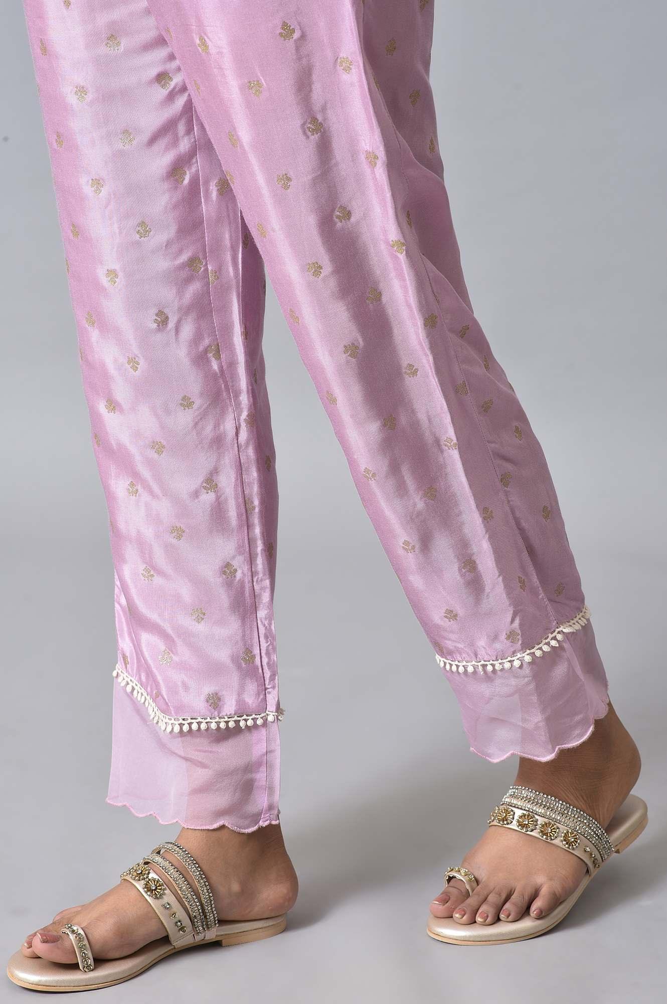 Light Purple Embroidered kurta Set - wforwoman