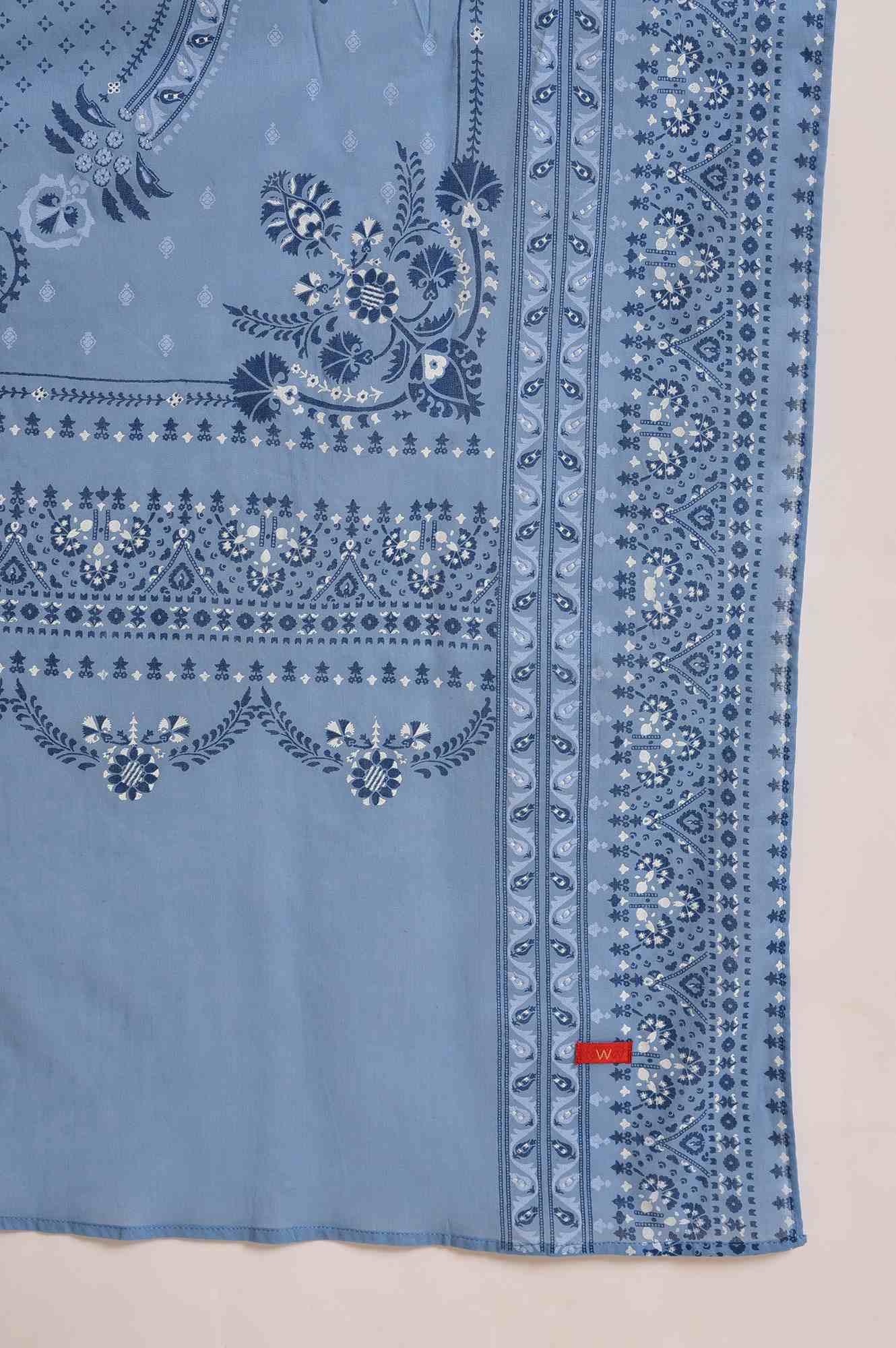 White Printed A-Line Short kurta, Sharara & Dupatta Set - wforwoman