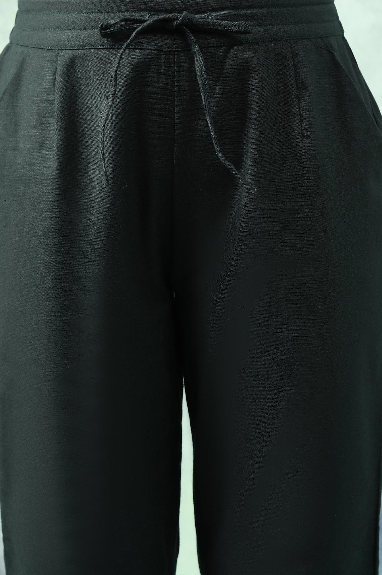 Sea Moss Straight Pants In Cotton Flax - wforwoman