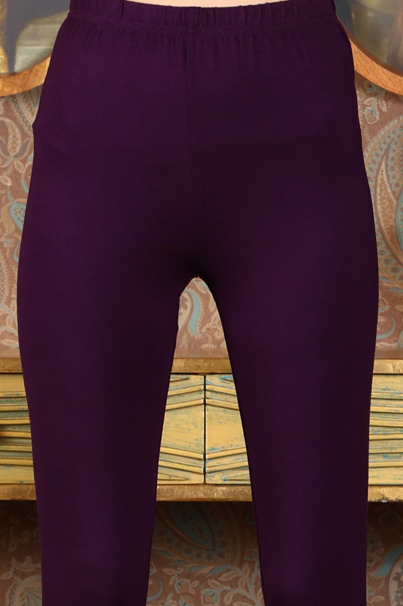 Purple Thread Embroidered Georgette Anarkali Kurta and Churidar Set with Dupatta