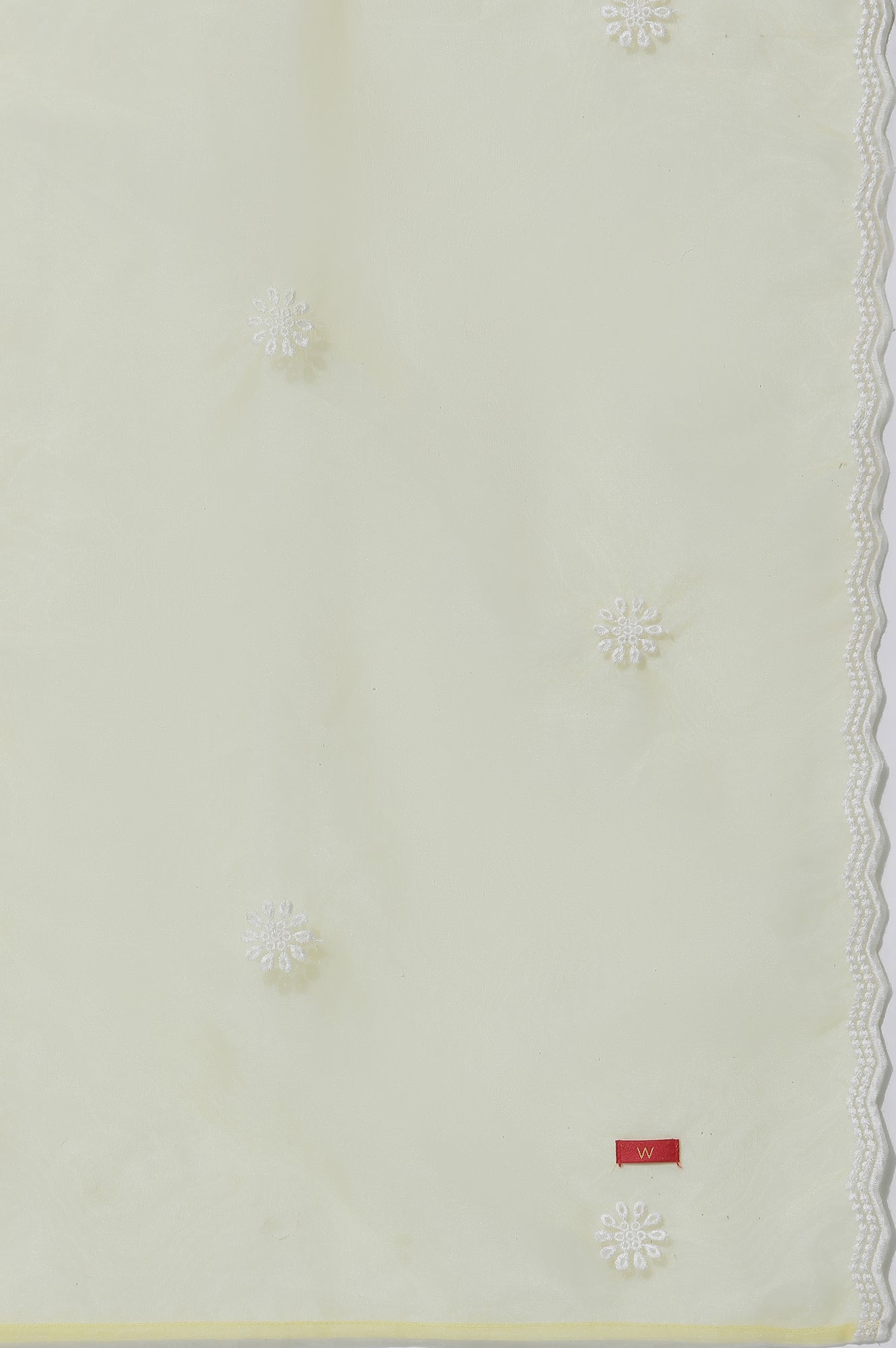 Yellow Cotton Embroidered Flared Kurta, Straight Pants And Dupatta Set