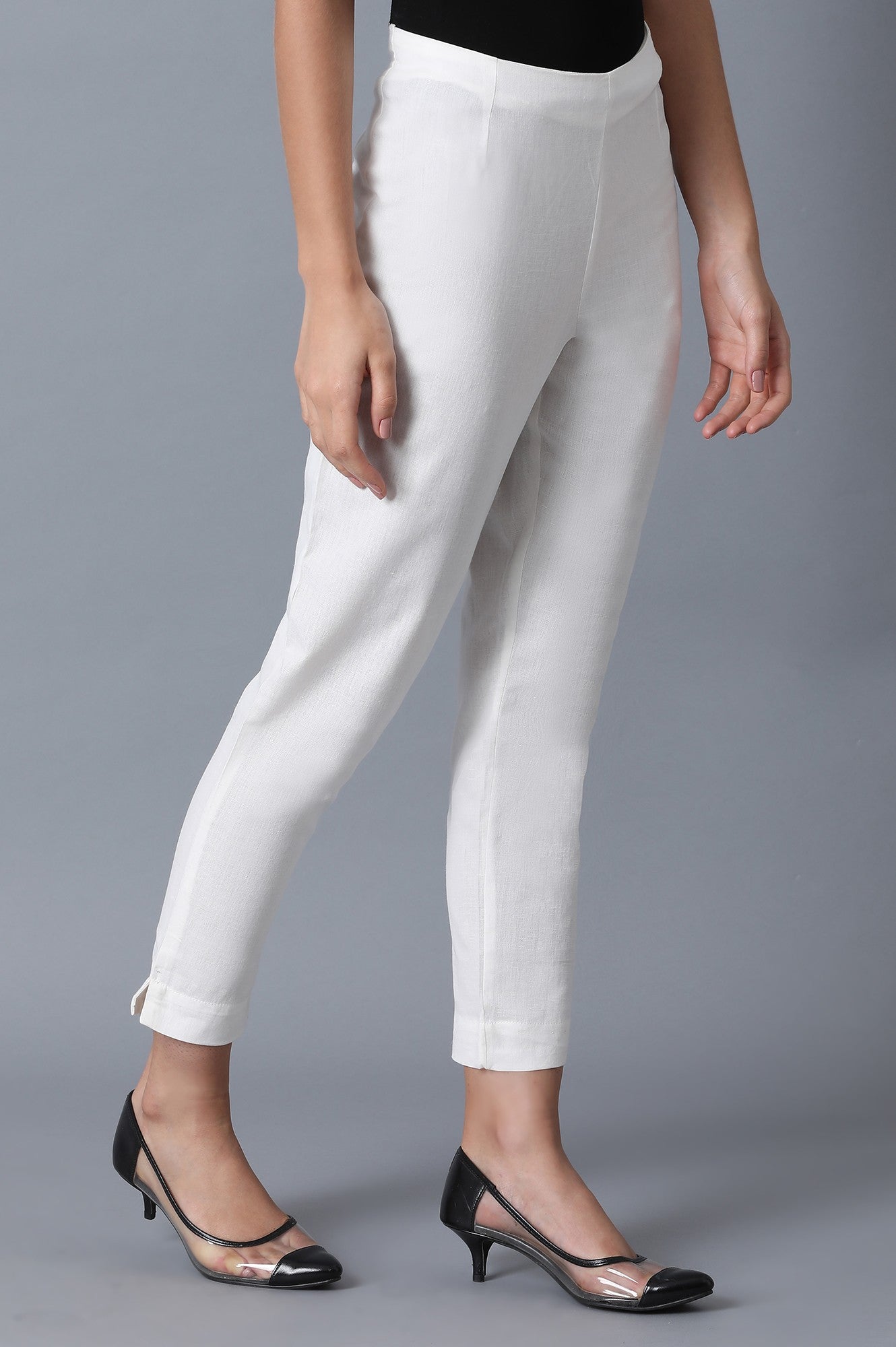White Fitted Pants