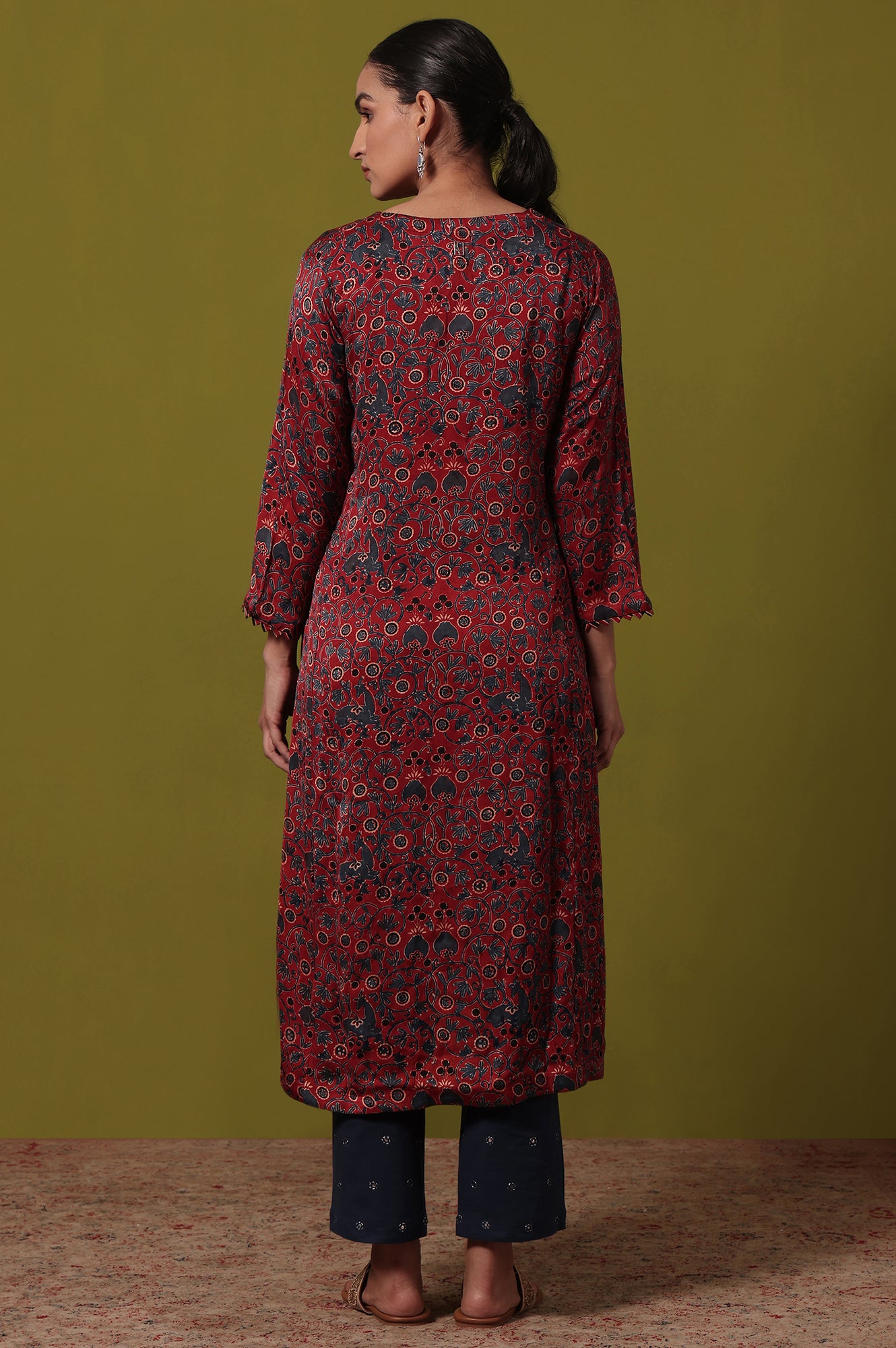 Printed A-line Viscose Kurta