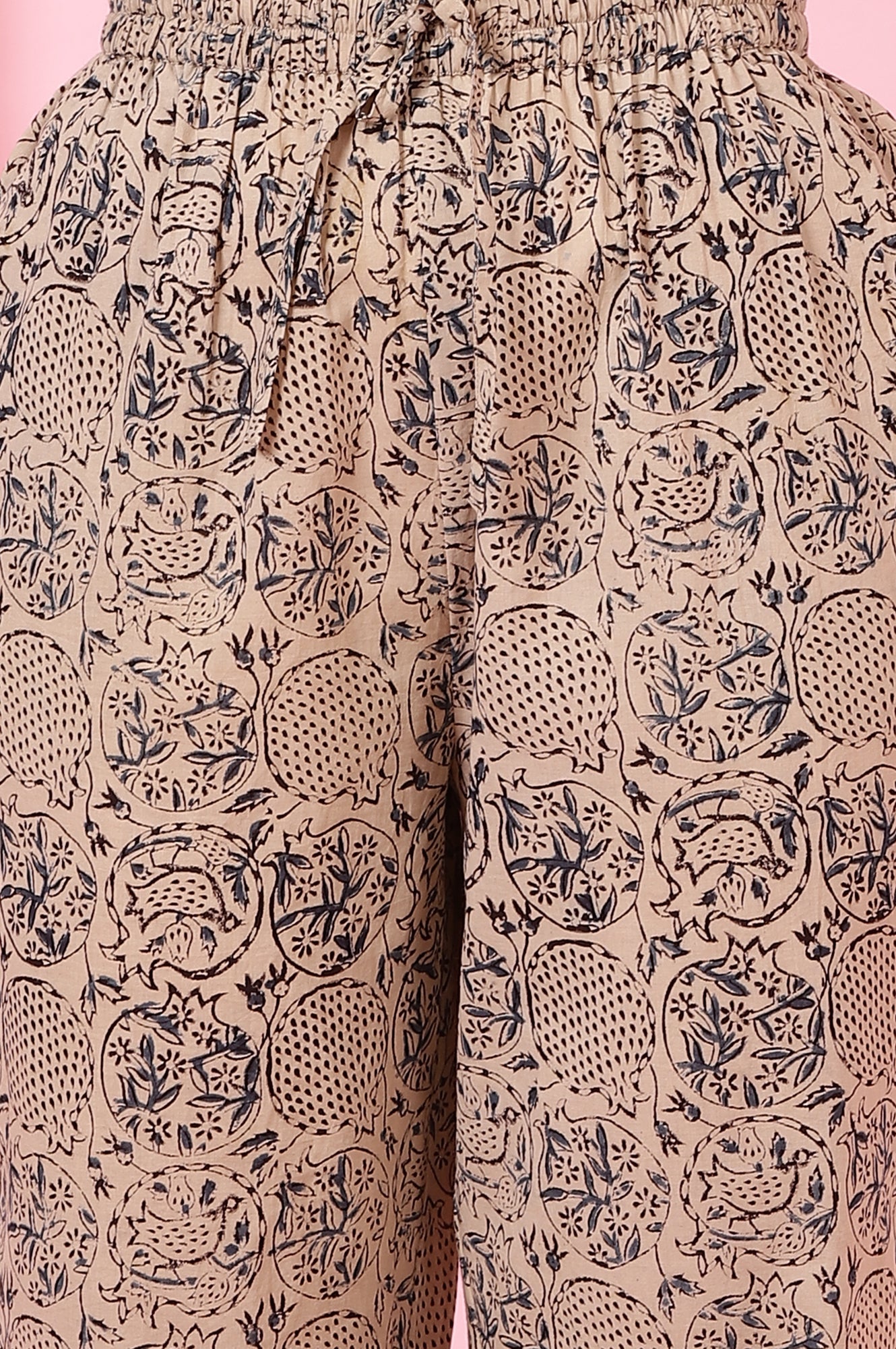 Beige Kalamkari Handblock Printed Co-ord Set