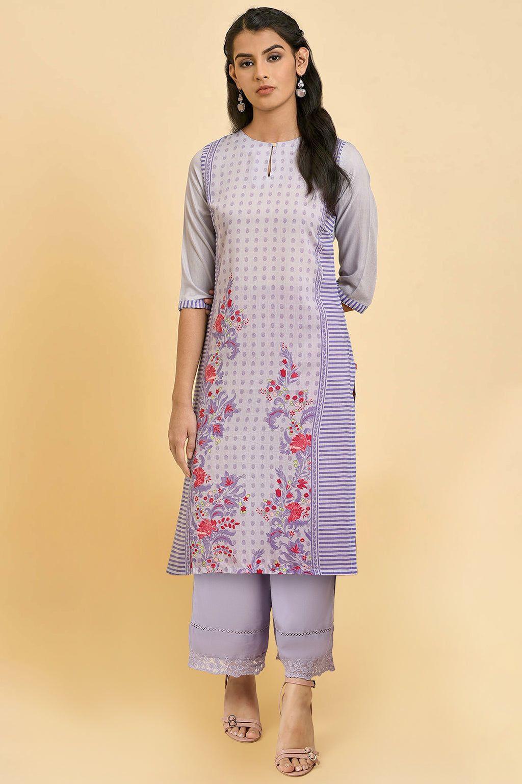Light Purple Kurta Cotton Pant
