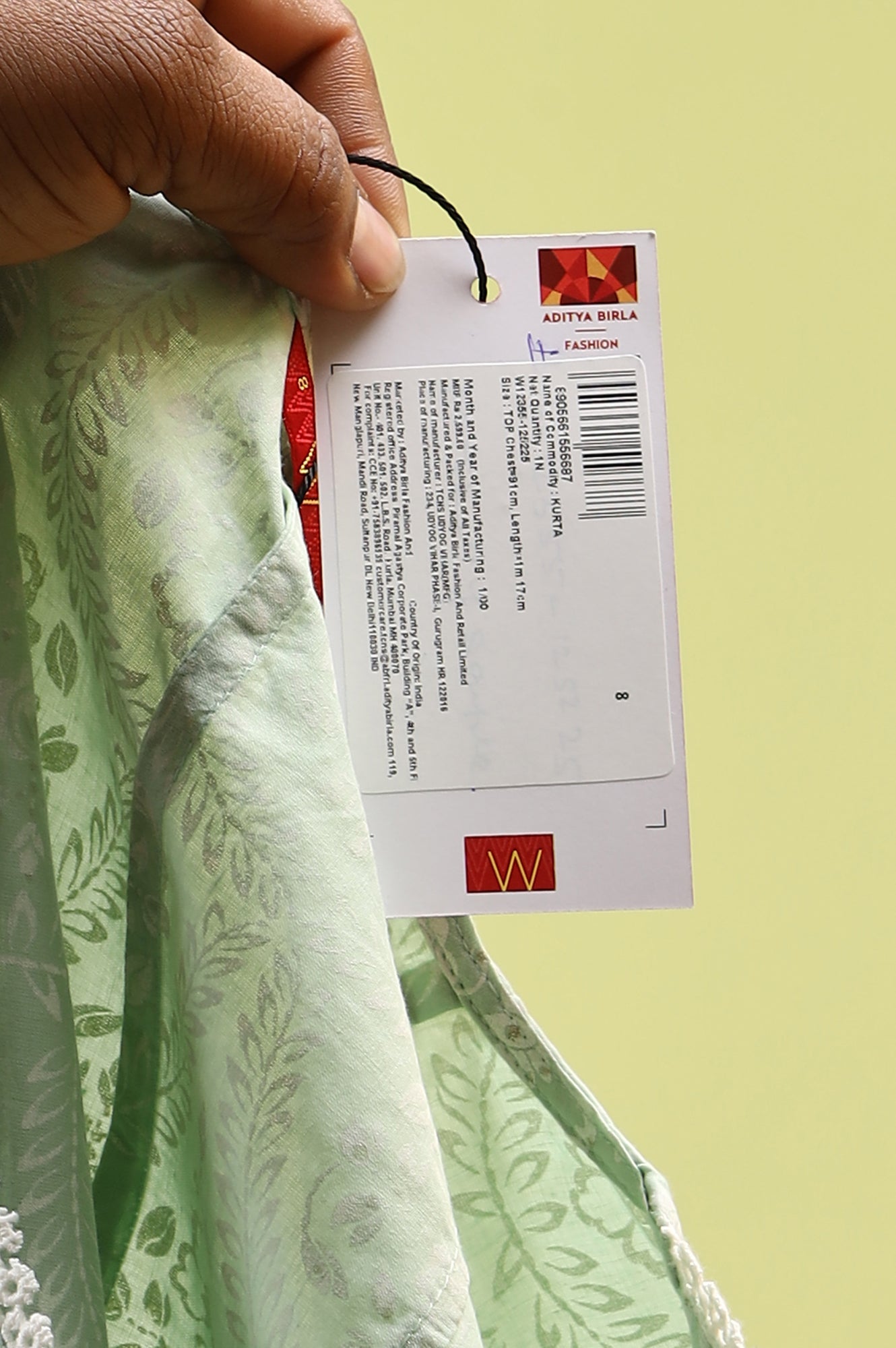 Mint Green Floral Printed Pure Cotton Anarkali Kurta