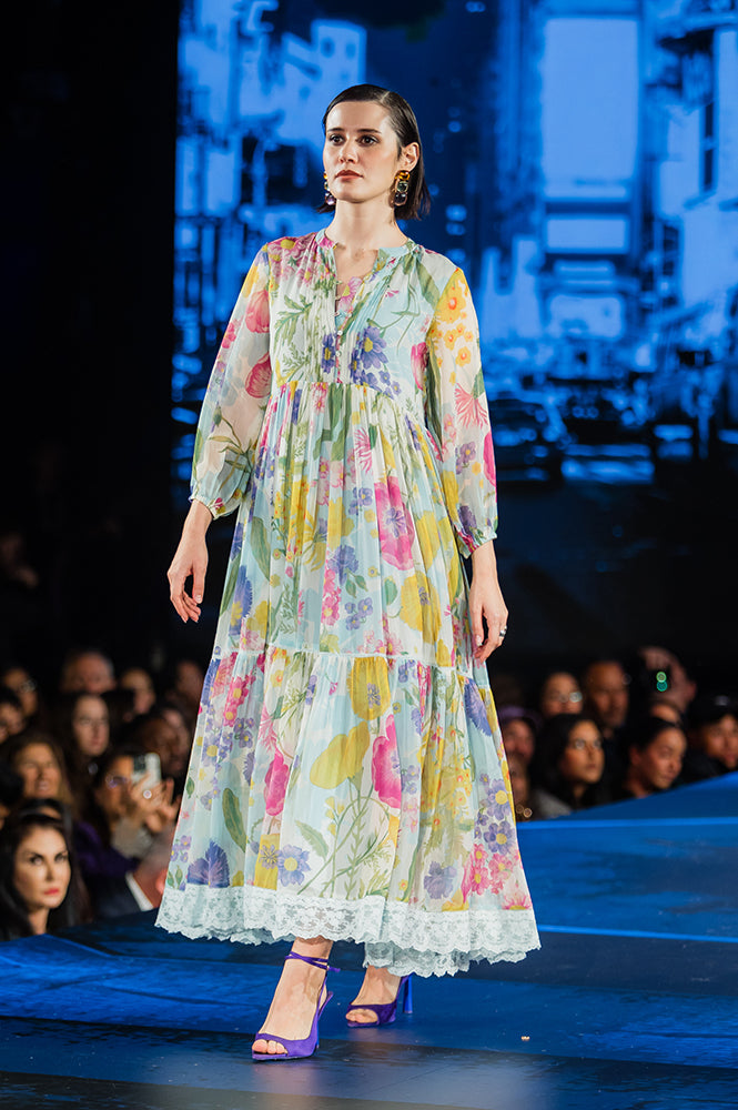 Floral Printed Flared Dress XS1