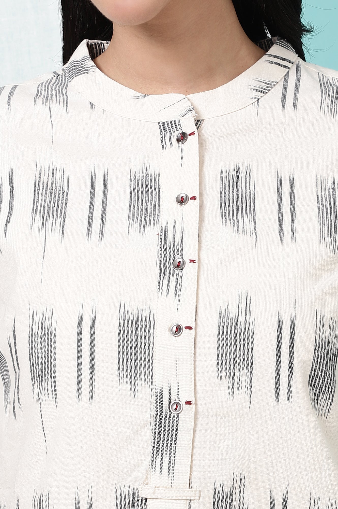 Off-White Yarn Dyed Pure Cotton Tunic