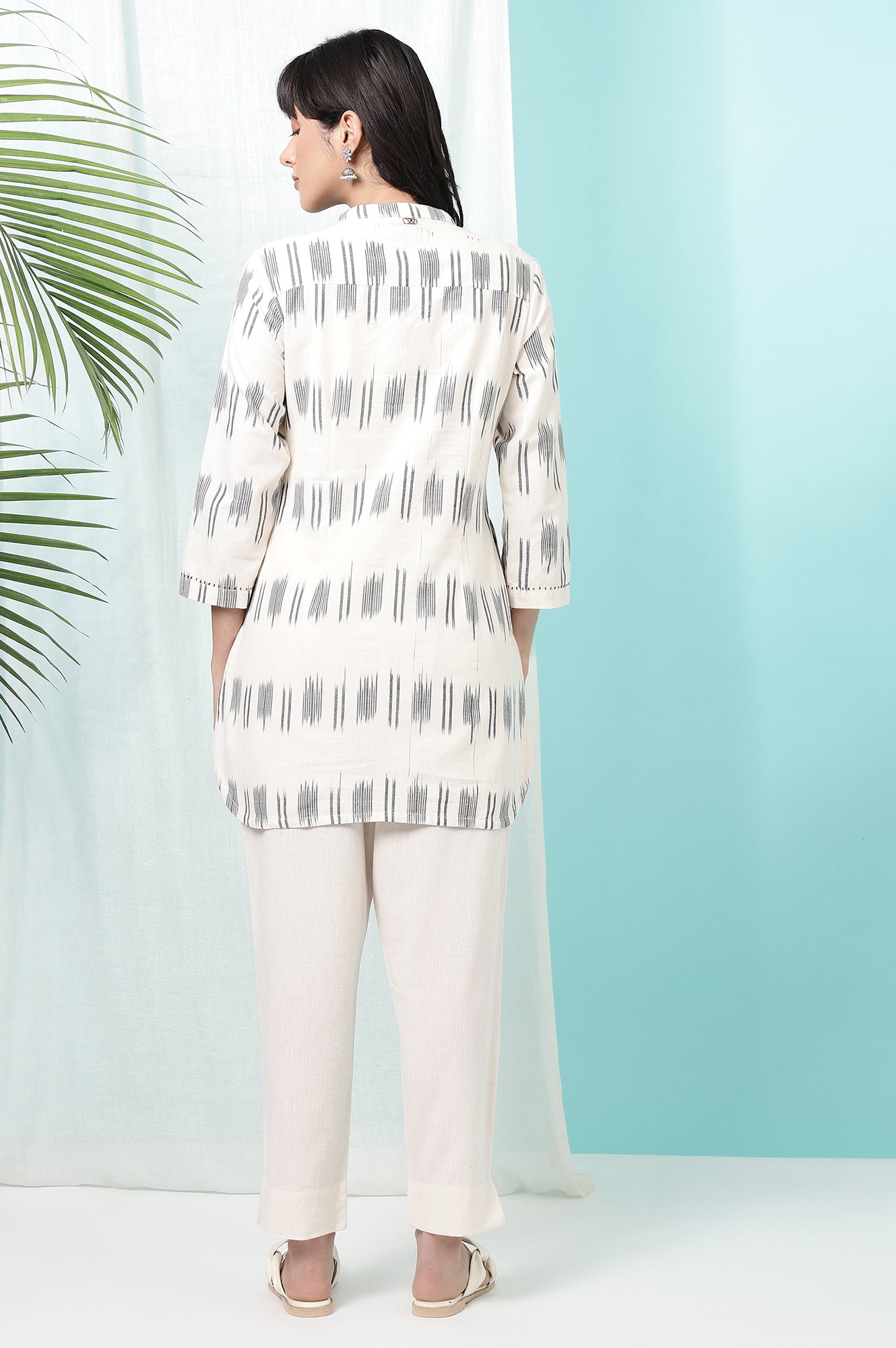 Off-White Yarn Dyed Pure Cotton Tunic