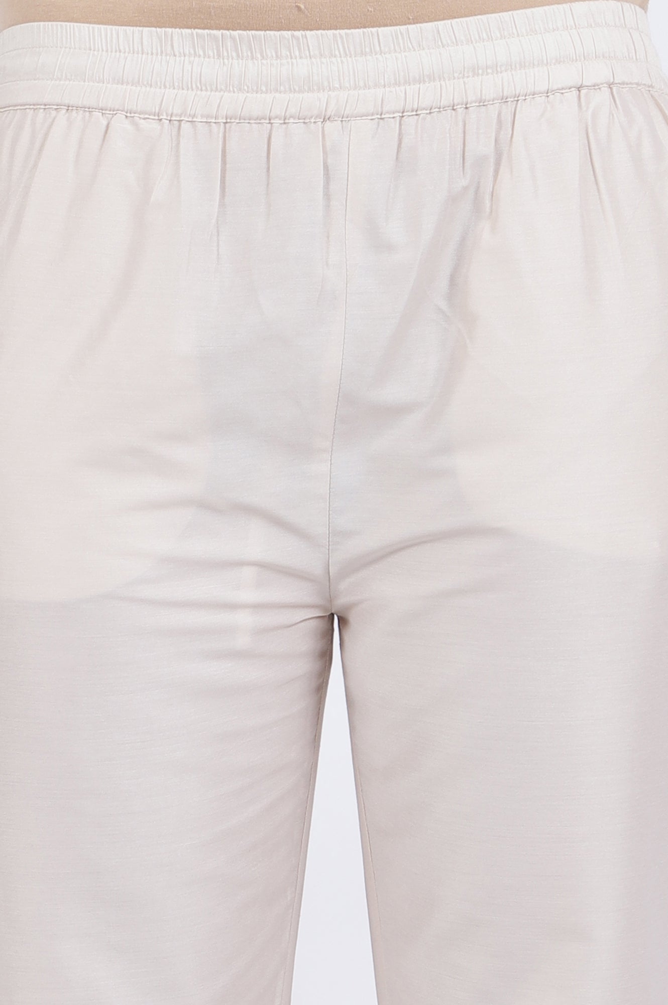 White Embroidered Lace Chanderi Straight Kurta & Straight Pant With Dupatta Set