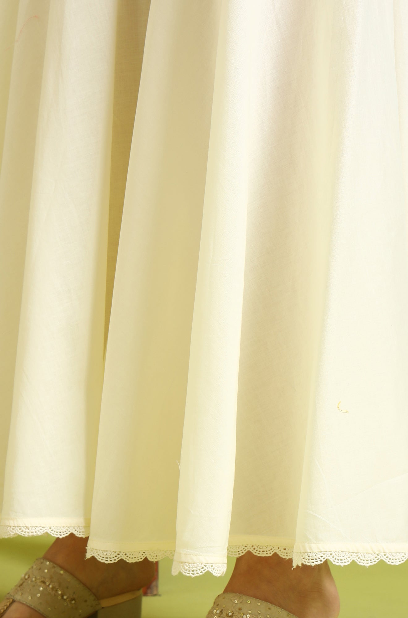 White Embroidered Pure Cotton Straight Spaghetti Kurta and Sharara Set with Dupatta