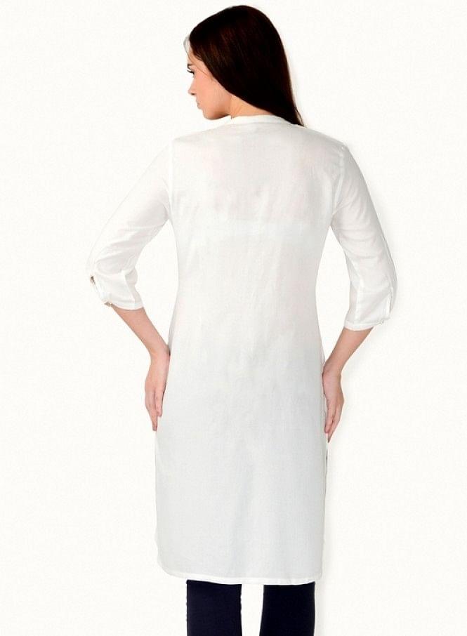 White kurta - wforwoman