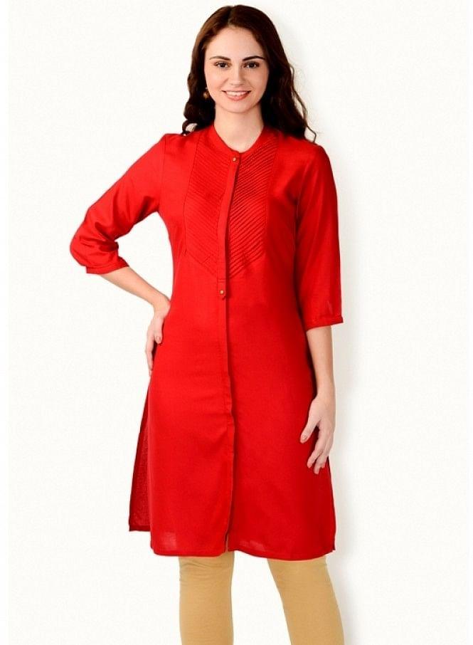 Red kurta - wforwoman