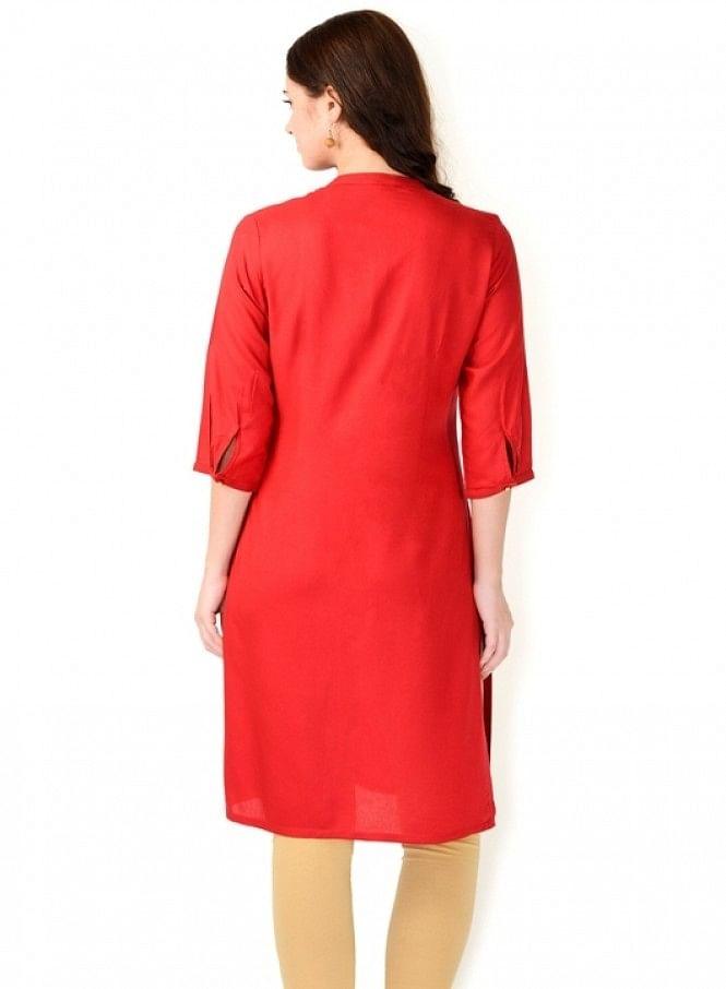 Red kurta - wforwoman