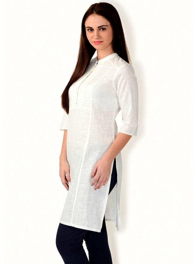 White kurta - wforwoman