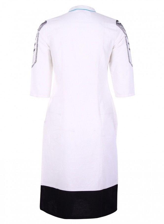 White Printed 3/4 Sleeve kurta - wforwoman