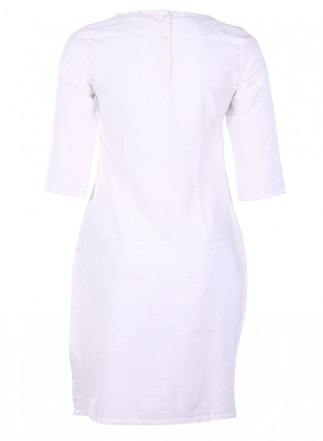 White Printed 3/4 Sleeve kurta - wforwoman