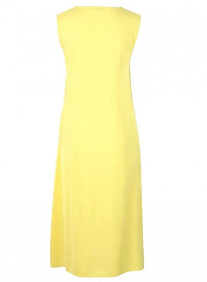 Yellow Printed Sleeveless kurta - wforwoman