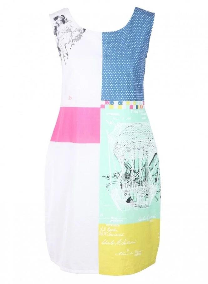 White Printed Sleeveless kurta - wforwoman