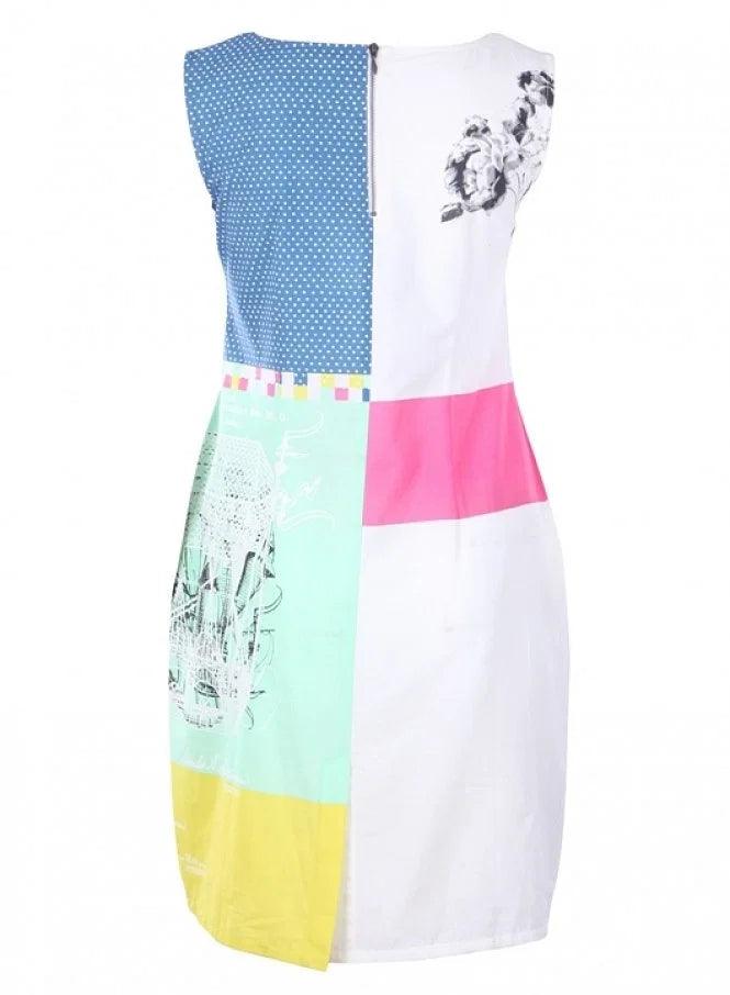 White Printed Sleeveless kurta - wforwoman