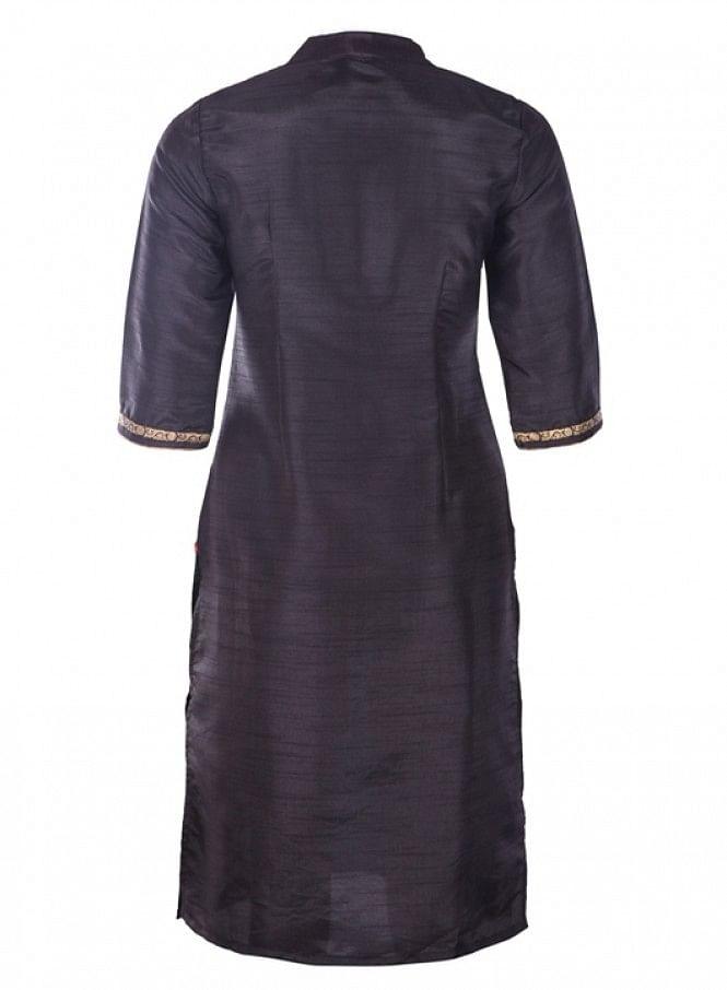 Blue Printed 3/4 Sleeve kurta - wforwoman