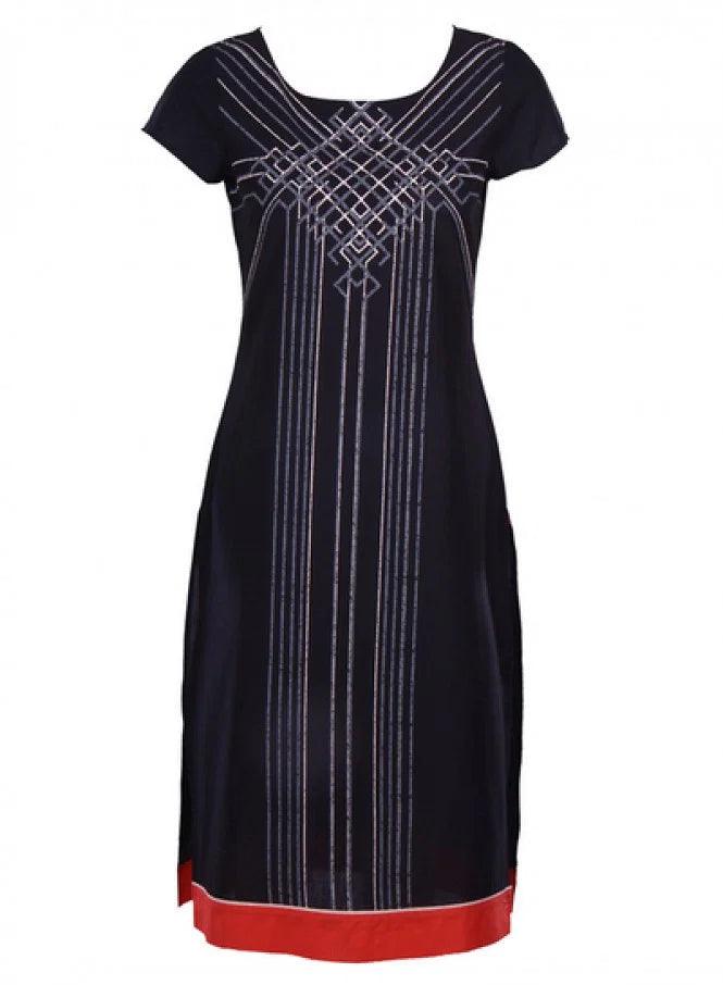 Black Printed kurta - wforwoman